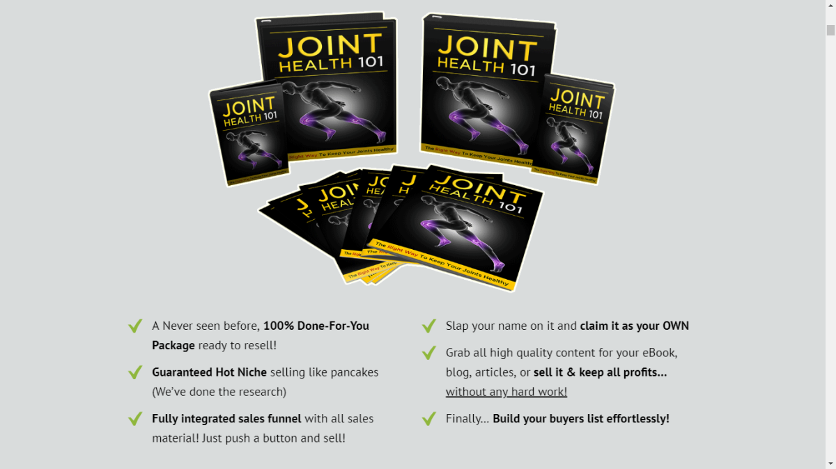 Joint Health 101 Review – Joint Health PLR Up For Grabs! (Limited Copy)